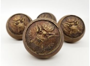 A Set Of Rare Late 19th Century Eagly Motif Doorknobs