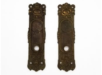 A Pair Of Cast Bronze Griffin Motif Backplates