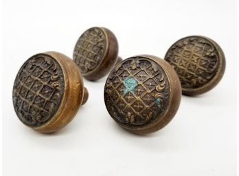A Set Of 4 Antique Bronze Doorknobs