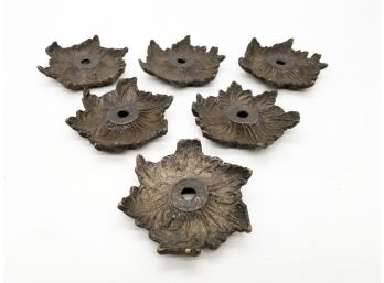 Antique Bronze Drilled Floral Fixture Pieces