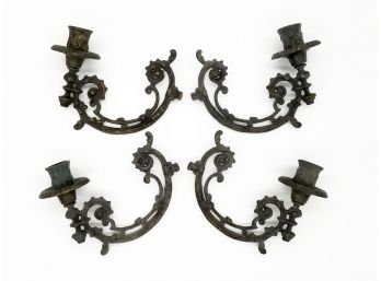 A Set Of 4 Bronze Chandelier Arms