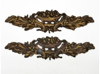 A Pair Of Vintage Cast Bronze Decorative Plaques