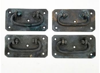 A Set Of Early 20th Century Bronze Handles And Backplates