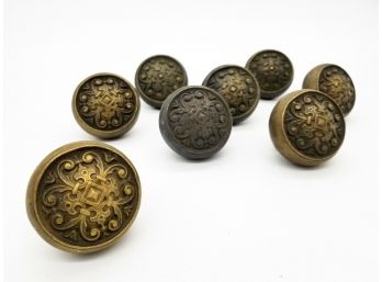 A Set Of Antique Cast Bronze Doorknobs
