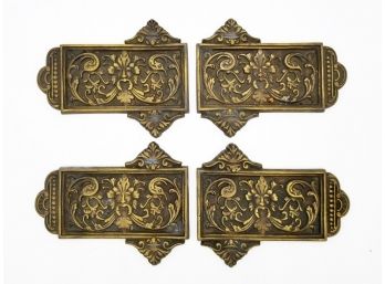 A Set Of 4 Antique Bronze Plaques