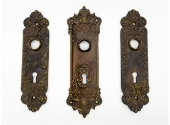 A Trio Of Antique Bronze Backplates