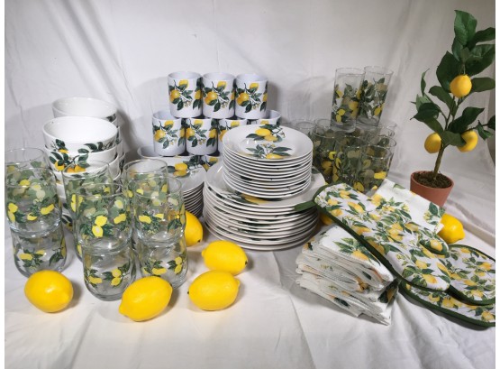 Fabulous Brand New - ROYAL NORFOLK  Lemon China - Complete Service For 12 - 99 Pieces Total - $1500 Retail