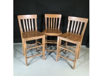 Set Of Three Bar Height Kitchen Stools - VERY Well Made - Quality Chairs - Made In Italy