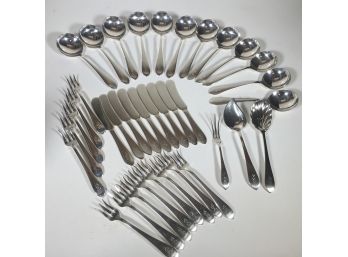Big Lot Of Antique Sterling Silver Flatware With B Monogram - 36 Pieces - 37.29 OZT