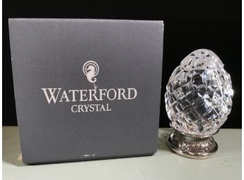 Gorgous WATERFORD CRYSTAL Egg - Third (3rd) Edition With Silver Plate Stand & Original Box