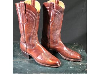 Beautiful HIGH QUALITY Brown Leather Cowboy Boots - Size 8-12 D - Great Looking Pair