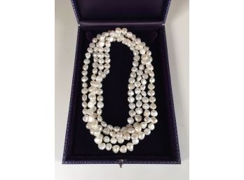 Fantastic VERY VERY Long Strand Of LARGE Freshwater Baroque Pearls 32' INCHES LONG - Double Or Triple Up !