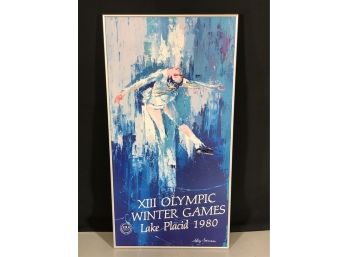 Great LEROY NEIMAN XIII Olympic Winter Games - Lake Placid - Framed Poster - NICE PIECE !