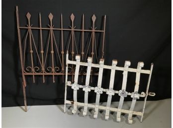 Two Antique Window Grates - Gates - Old Pieces - Painted & Rusty - Two For One Bid
