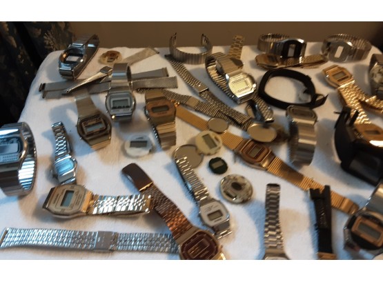 Huge Lot Of Vintage Digital Watches Untested
