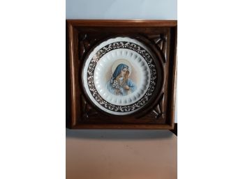 Religious Wood-framed Porcelain Plate