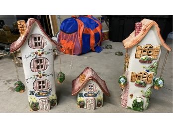 Trio Of Porcelain Houses