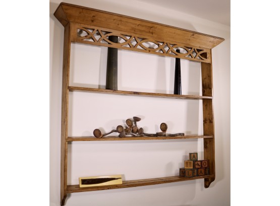 Primitive Hanging Wall Shelf Or Plate Rack