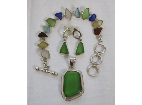 Charles Albert Sea Glass And Silver Jewelry