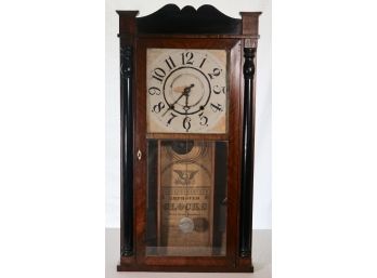 Antique Williams, Orton, Preston & Co. Farmington, CT Wooden Works Column Clock