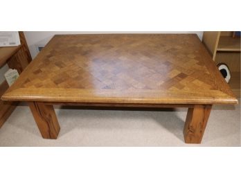 Mid-Century Solid Wood Parquet Coffee Table