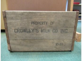 Vintage Crowley Milk Company Wood Crate