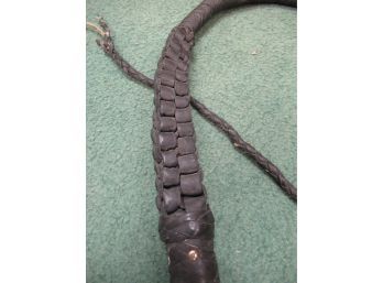 Leather Whip With Braided Handle