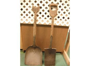 Antique Wood Shovels Pair