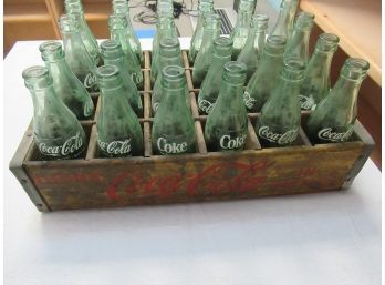 Coca Cola Bottles And Wood Crate