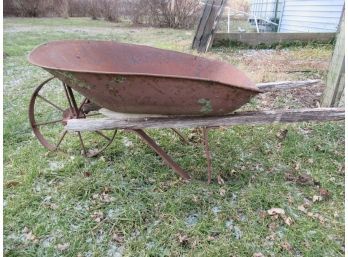Cool Old Steel Wheelbarrow