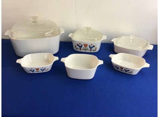 Corning Ware Country Festival Mixed Casserole Lot Of 9 Pieces