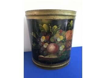 Vintage Painted Trash Can