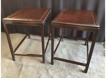 Pair Of Inlayed End Tables