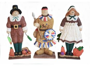 Pilgrim And American Indian Thanksgiving Tabletop Decor