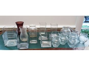 Large Collection Of Glass Vases