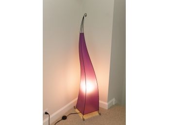 Purple Tone Accent Lamp With Scroll Metal Frame