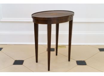 English Provincial Marquetry Topped Occasional Table With Seashell Motif