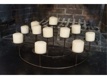 11 Candle Black Iron Fireplace Candelabra