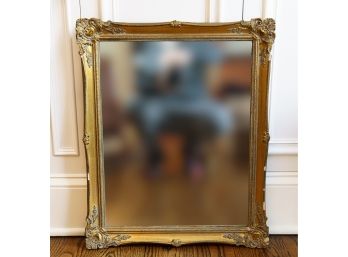 Vintage Wall Mirror With Ornate Gilt Frame