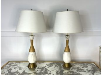 Two Vintage Marble Lamps