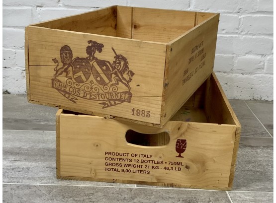 Two Wooden Wine Boxes