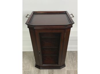 Mahogany And Marble Top Wine Cabinet
