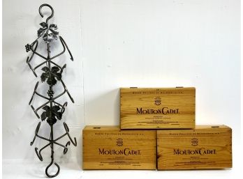 Wine Rack & Wooden Wine Boxes