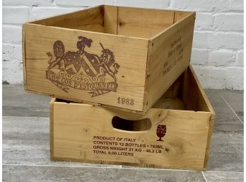 Two Wooden Wine Boxes