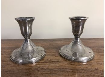 Pair Silver Plate Candle Sticks
