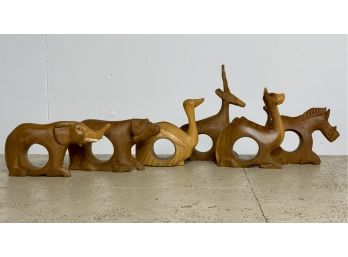 Wood Carved Animal Napkin Holders