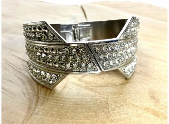 Jeweled Rhinestone Hinged Bracelet