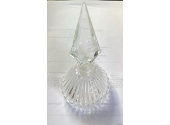 Stunning Vintage Clear  Glass Perfume Bottle With Pointed Stopper