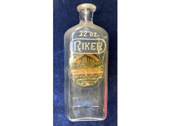 Vintage 'RIKER' 32 OZ Bottle, Springfield, Mass.