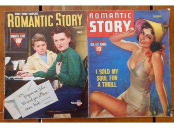 1939 & 1941 'Romantic Story' Magazines, Great Covers!